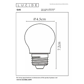 G45 filament LED bulb E27 1 × 4 W 400 lm 2700 K dimmable frosted (Lucide)
