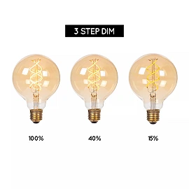 G95 filament LED bulb E27 1 × 4.9 W 450 lm 2200 K dimmable amber (Lucide)