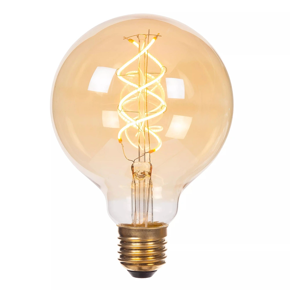 G95 filament LED bulb E27 1 × 4.9 W 450 lm 2200 K dimmable amber (Lucide)