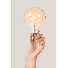 G125 filament LED bulb E27 1 × 4.9 W 440 lm 2200 K dimmable amber (Lucide)