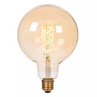 G125 filament LED bulb E27 1 × 4.9 W 440 lm 2200 K dimmable amber (Lucide)