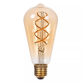ST64 filament LED bulb E27 1 × 4.9 W 450 lm 2200 K dimmable amber (Lucide)