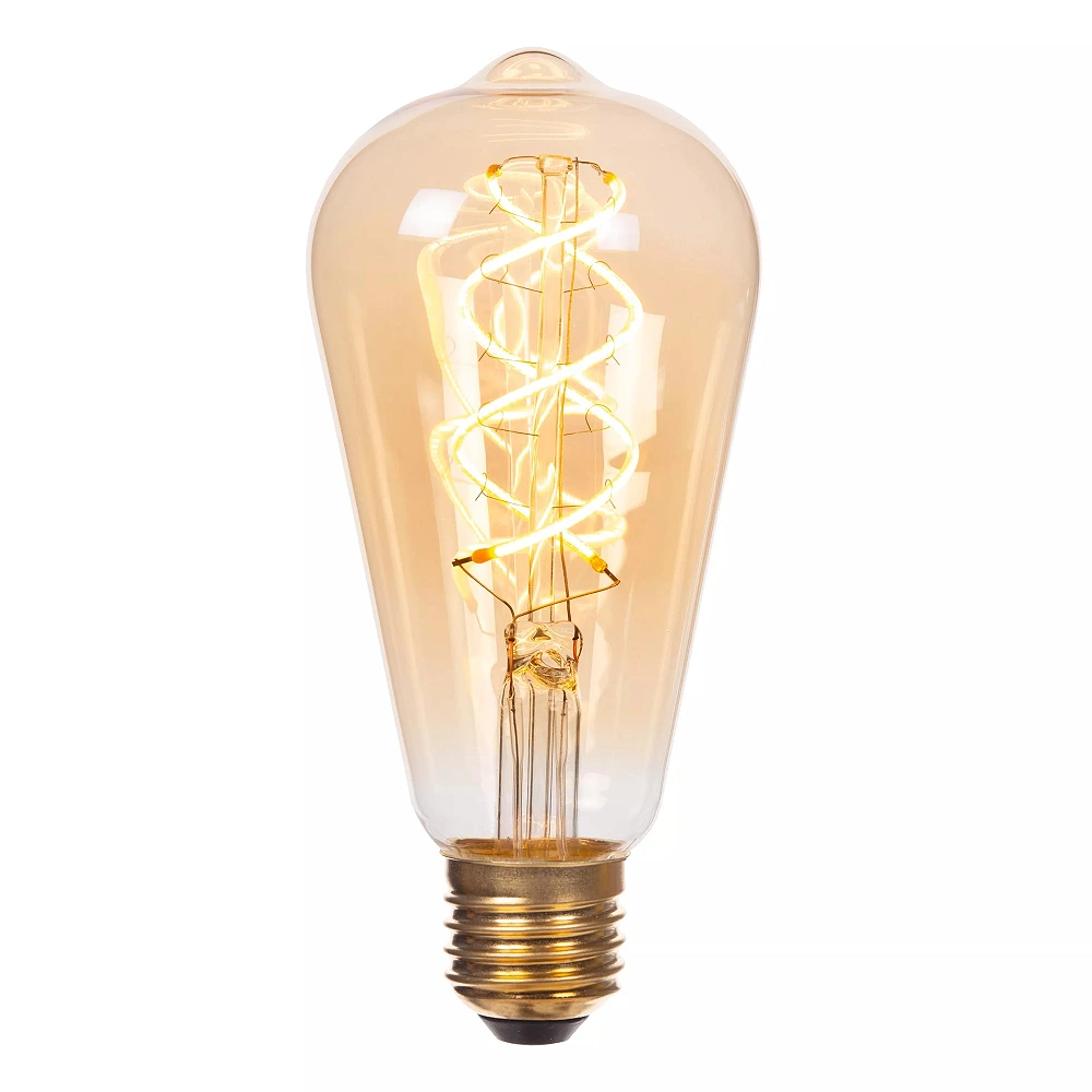 ST64 filament LED bulb E27 1 × 4.9 W 450 lm 2200 K dimmable amber (Lucide)