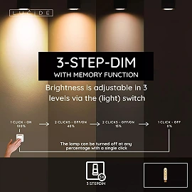T32 H15 cm filament LED bulb E27 1 × 4.9 W 410 lm 2200 K dimmable amber (Lucide)