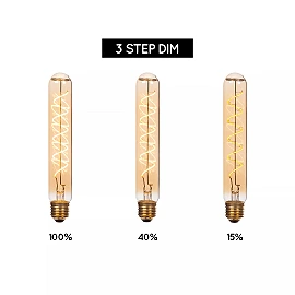T32 H20 cm filament LED bulb E27 1 × 4.9 W 440 lm 2200 K dimmable amber (Lucide)