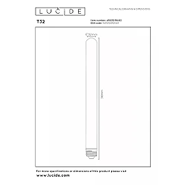 T32 H30 cm filament LED bulb E27 1 × 4.9 W 450 lm 2200 K dimmable amber (Lucide)