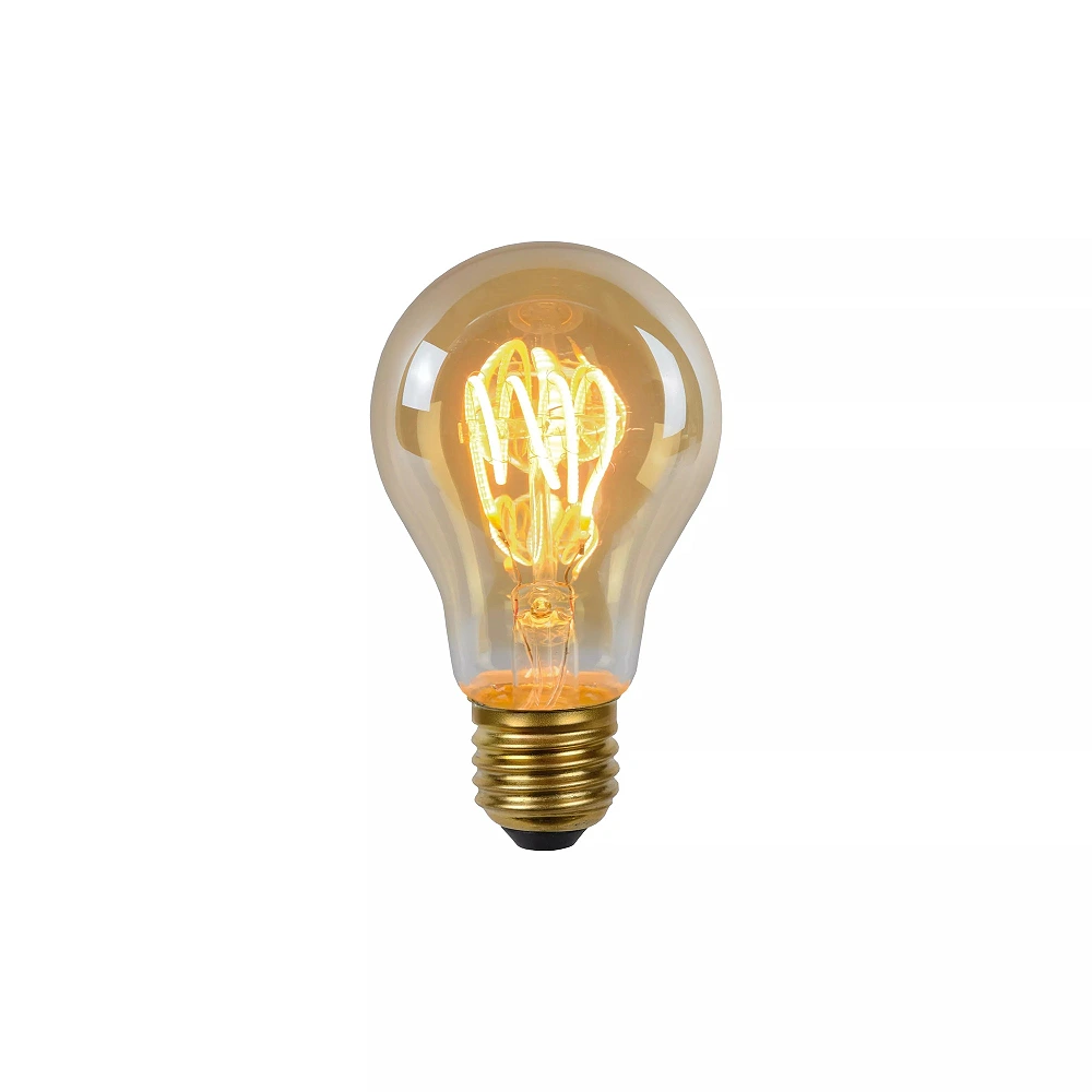 A60 filament LED bulb E27 1 × 4.9 W 420 lm 2200 K dimmable amber (Lucide)