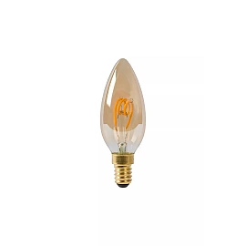 C35 filament LED bulb E14 1 × 3 W 165 lm 2200 K dimmable amber (Lucide)