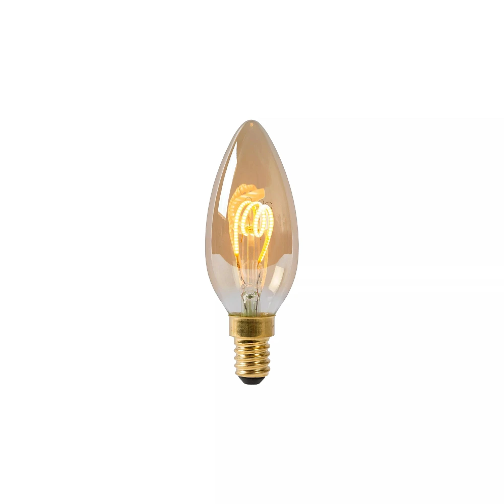 C35 filament LED bulb E14 1 × 3 W 165 lm 2200 K dimmable amber (Lucide)