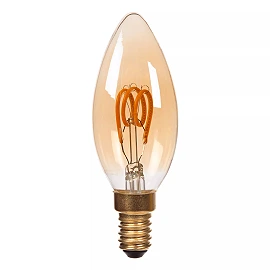 C35 filament LED bulb E14 1 × 3 W 200 lm 2200 K dimmable amber (Lucide)