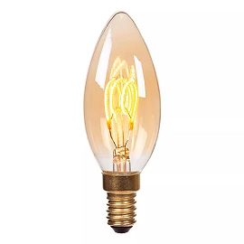 C35 filament LED bulb E14 1 × 3 W 200 lm 2200 K dimmable amber (Lucide)