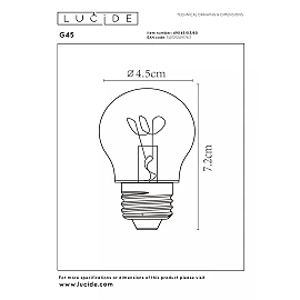 G45 filament LED bulb E27 1 × 3 W 210 lm 2700 K dimmable transparent (Lucide)