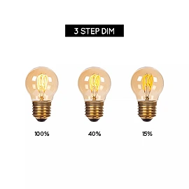 G45 filament LED bulb E27 1 × 3 W 190 lm 2200 K dimmable amber (Lucide)
