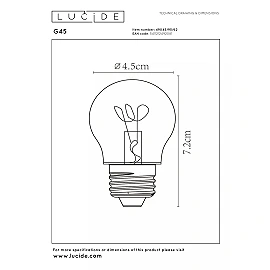 G45 filament LED bulb E27 1 × 3 W 190 lm 2200 K dimmable amber (Lucide)