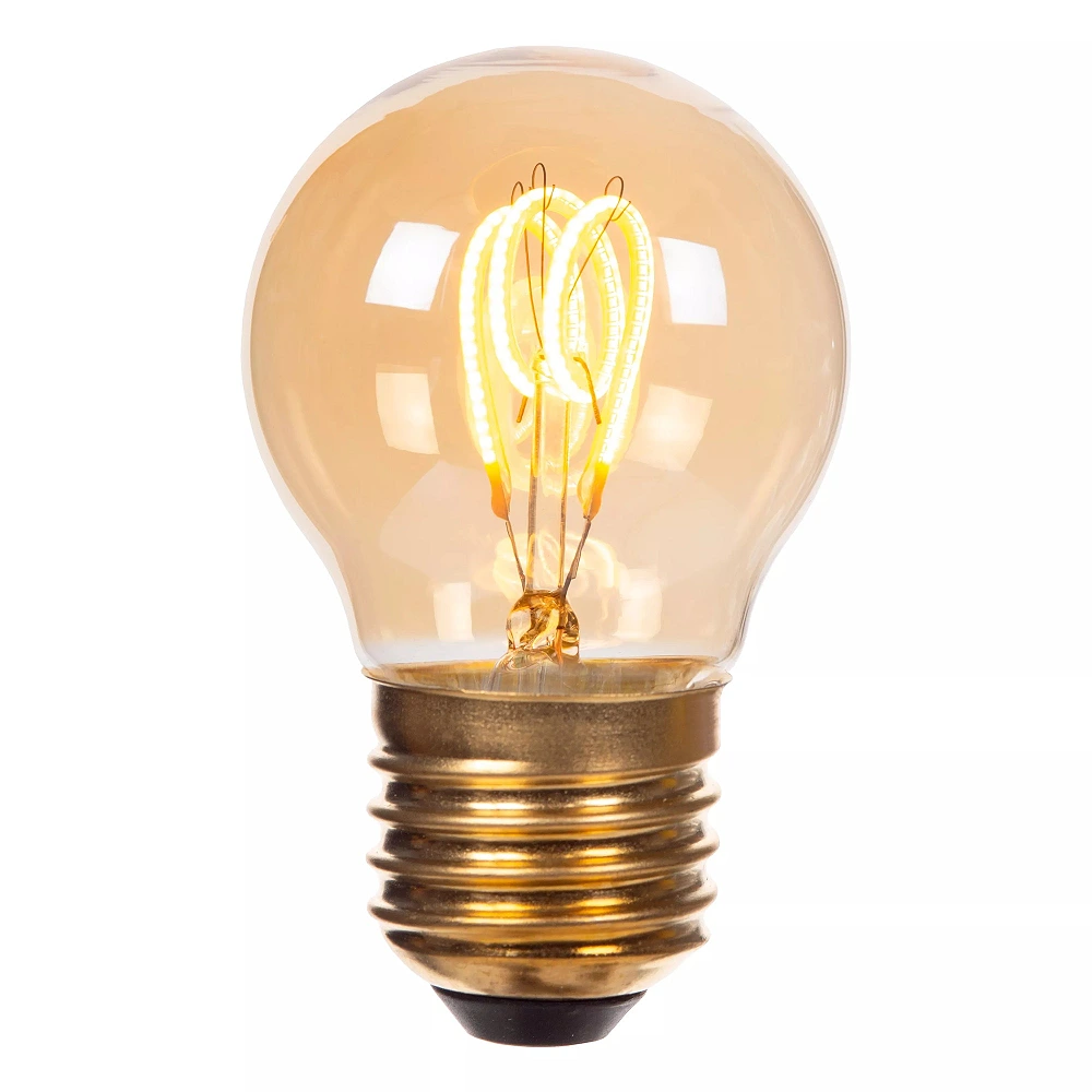 G45 filament LED bulb E27 1 × 3 W 190 lm 2200 K dimmable amber (Lucide)
