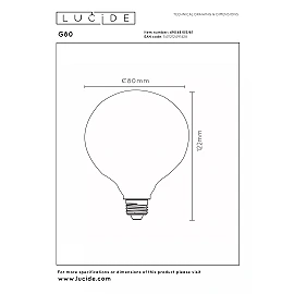 G80 filament LED bulb E27 1 × 4.9 W 500 lm 2700 K dimmable opal (Lucide)
