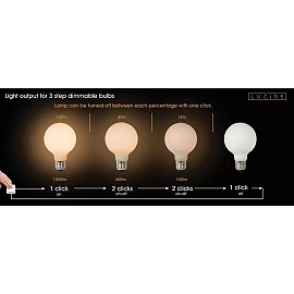 G80 filament LED bulb E27 1 × 8 W 1080 lm 2700 K dimmable opal (Lucide)