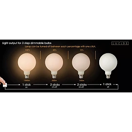 G125 filament LED bulb E27 1 × 8 W 1080 lm 2700 K dimmable opal (Lucide)