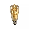 ST64 filament LED bulb E27 1 × 5 W 600 lm 2700 K dimmable amber (Lucide)
