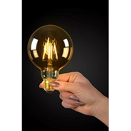 G95 filament LED bulb E27 1 × 5 W 600 lm 2700 K dimmable amber (Lucide)