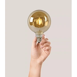 G125 filament LED bulb E27 1 × 8 W 900 lm 2700 K dimmable amber (Lucide)