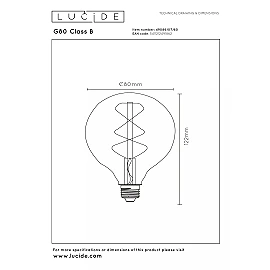 G80 Class B filament LED bulb E27 1 × 7 W 1300 lm 2700 K dimmable transparent (Lucide)