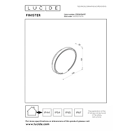 FINISTER outdoor wall light Ø13 cm LED 6 W 2700 K rust brown (Lucide)