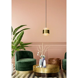 FIRMIN Pendant light Ø20 cm E27 matt gold brass (Lucide)