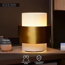 FIRMIN Table lamp Ø20 cm E27 matt gold brass (Lucide)