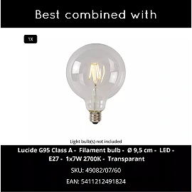 FIX Wall light E27 black (Lucide)
