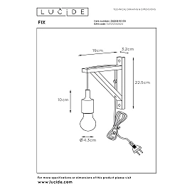 FIX Wall light E27 black (Lucide)