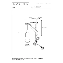 FIX Wall light E27 white (Lucide)