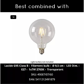 FIX Pendant light Ø10 cm E27 black (Lucide)