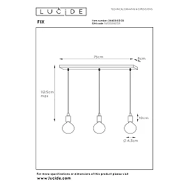 FIX Pendant light 3xE27 black (Lucide)