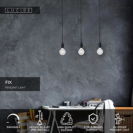 FIX Pendant light 3xE27 black (Lucide)