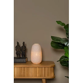 FLORES galda lampa Ø14,1 cm 1xE14 balta (Lucide)
