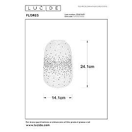 FLORES galda lampa Ø14,1 cm 1xE14 balta (Lucide)
