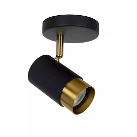 FLORIS ceiling spotlight Ø10 cm 1xGU10 black (Lucide)