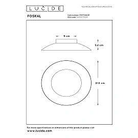 FOSKAL Flush ceiling light Ø21.5 cm LED 1x6W 2700K White (Lucide)