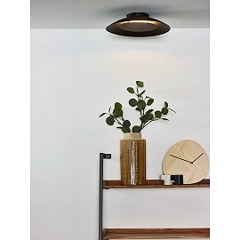 FOSKAL Flush ceiling light Ø34.5 cm LED 1x12W 2700K Black (Lucide)