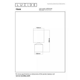 FRAN table lamp Ø13 cm 1xE14 40 W black (Lucide)