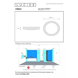FRESH Bathroom flush ceiling light 1x20W E27 IP44 White (Lucide)