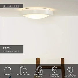 FRESH bathroom ceiling light Ø35 cm 2xE27 20 W white (Lucide)