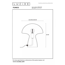 FUNGO Table lamp 23x23 cm 1xE27 opal (Lucide)