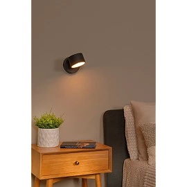 GIAN wall light 9W black (Lucide)