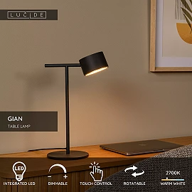 GIAN table lamp 9W black (Lucide)