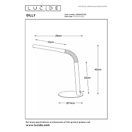 GILLY LED desk lamp 5W 2700K black (Lucide)