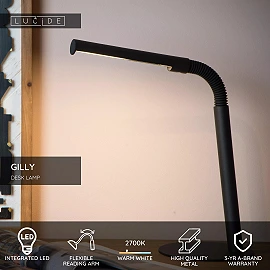 GILLY LED desk lamp 5W 2700K black (Lucide)