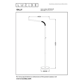 GILLY rechargeable LED floor reading lamp 6W 2700K white (Lucide)