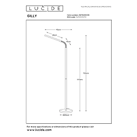 GILLY LED floor reading lamp 6W 2700K black (Lucide)